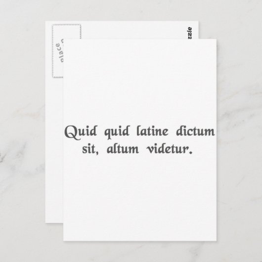 ラテン語で言われるものは何でも深く聞こえる。 ポストカード (正面/裏面)