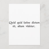 ラテン語で言われるものは何でも深く聞こえる。 ポストカード (正面)