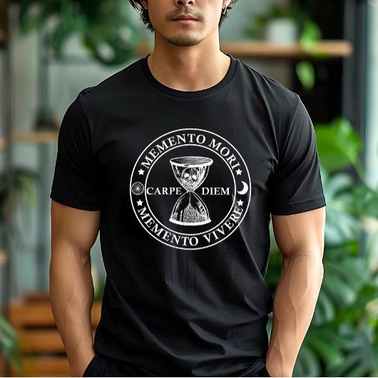 ラテン語のフレーズ - メメント・モリ メメント・ヴィヴェレ Tシャツ