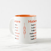 ラテン語の動詞の先生または学生 ツートーンマグカップ (正面左)