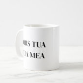 ラテン語の名言デザイン「Mors Tua Vita Mea」 コーヒーマグカップ (正面左)