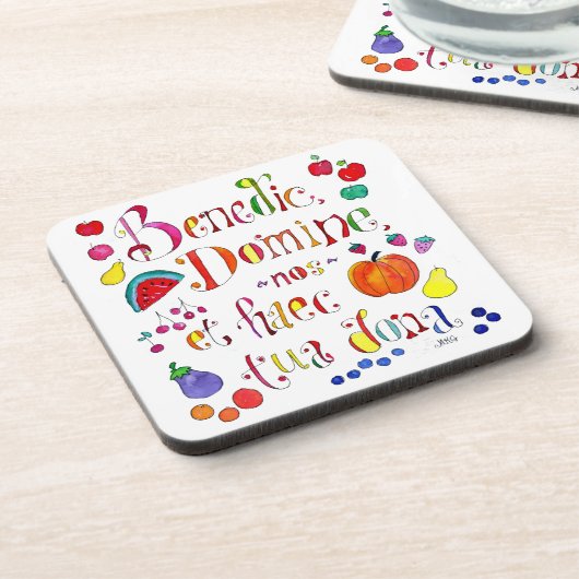 ラテン語の感謝の猶予祈りの言葉賛美- Us O Lord コースター (左側)