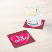 ラテン語 – 愛している スクエアペーパーコースター (インサイチュ)