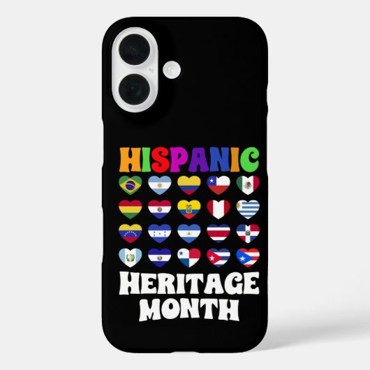 ラテン諸国の旗 ハート 幸せなお祝い Case-Mate iPhoneケース (裏面)