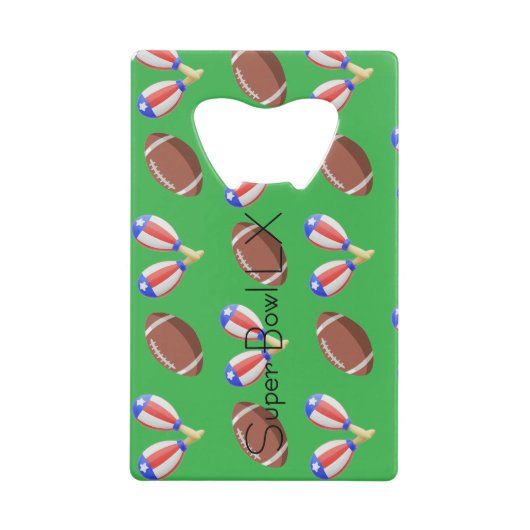 ラテン風フットボール クレジットカード栓抜き (正面)