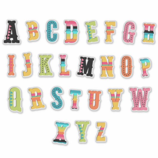 ラテン風 – A-Z - シール (正面)