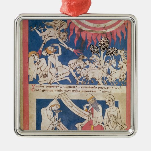 ラテン7253 15 675、f.4v: 神がテストする仕事 メタルオーナメント (正面)