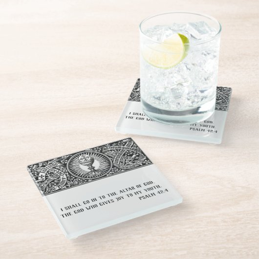 ラテン·カ伝統的トリック宗教祈りの言葉司祭 ガラスコースター (アングル)