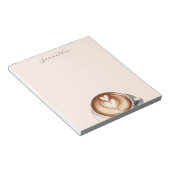 ラテ付きのパーソナライズされたコーヒーをテーマにしたノートパッド ノートパッド (アングル)