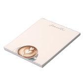 ラテ付きのパーソナライズされたコーヒーをテーマにしたノートパッド ノートパッド (回転)