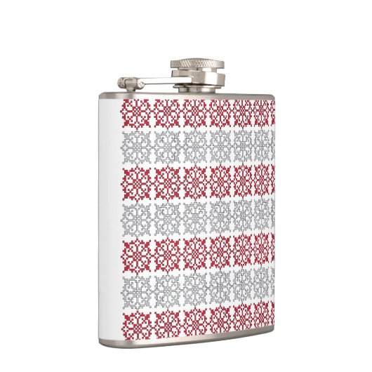 ラテ伝統的ビアのSUN記号の幾何学的パターンI フラスク (右)