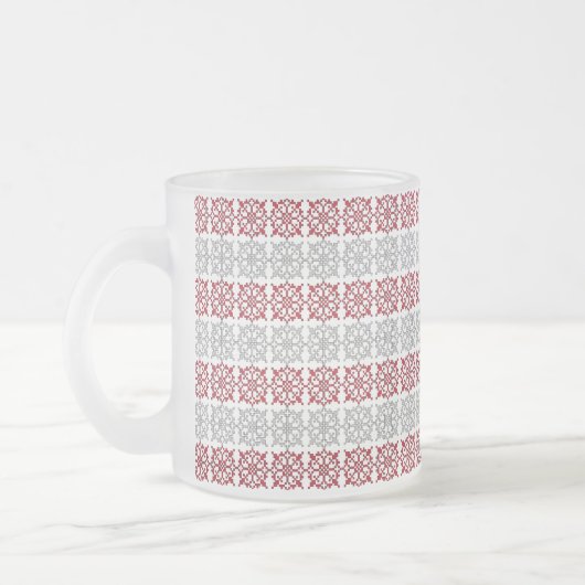 ラテ伝統的ビアのSUN記号の幾何学的パターンI フロストグラスマグカップ (左)