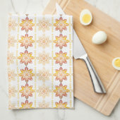 ラテ伝統的ビアンSUNサイン幾何学デザインVIII キッチンタオル (四つ折り)