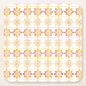 ラテ伝統的ビアンSUNサイン幾何学デザインVIII スクエアペーパーコースター (正面)