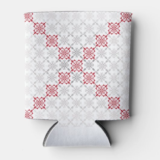 ラテ伝統的ビアンSUN記号の幾何学的パターンII 缶クーラー (正面)