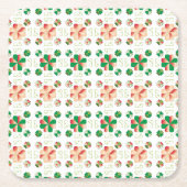 ラテ伝統的ビアンSUN記号の幾何学的パターンX スクエアペーパーコースター (正面)