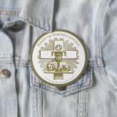 ラテ伝統的ンマス金ゴールド神祭壇の子羊 缶バッジ (インサイチュ)