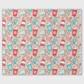 ラテ及びキャンデー ラッピングペーパー (フラット)