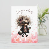 ラテ愛してる コーヒージョーク 幸せなバレンタインデー シーズンカード (スタンド正面)