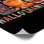 ラテ愛好家ハッピーハロサンクスマスパンプキンクリスマスプレ ポスター (角)