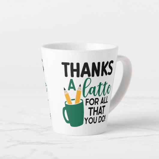 ラテ感謝していAll You DO先生評価マグカップ カフェラテマグ (右アングル)