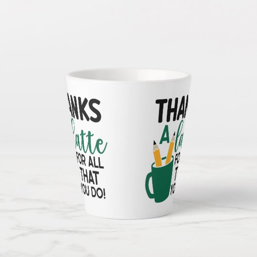 ラテ感謝していAll You DO先生評価マグカップ カフェラテマグ (正面)