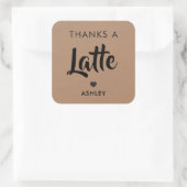 ラテ感謝タグ、コーヒーステッカー、クラフト スクエアシール (バッグ)