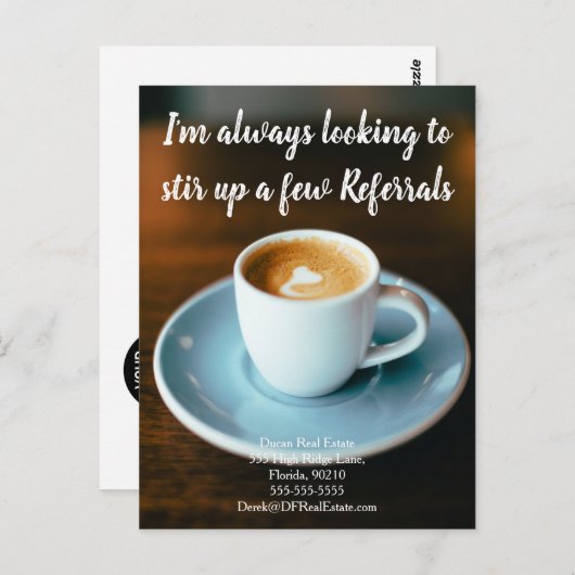 ラテ顧客紹介実在不動産マーケティング販売 ポストカード (正面/裏面)