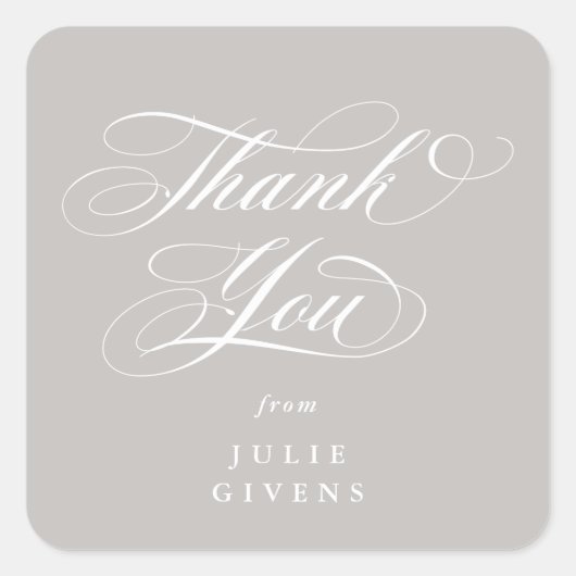ラテ エレガント スクリプト 卒業 ありがとう スクエアシール (正面)