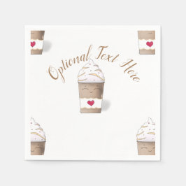 ラテ&ホイップクリーム(コーヒー)ナプキン スタンダードカクテルナプキン