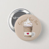 ラテ&ホイップクリーム(コーヒー) 缶バッジ (正面&裏面)