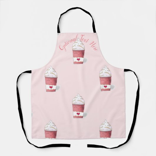 ラテ&ホイップクリーム（ピンク） エプロン (正面)