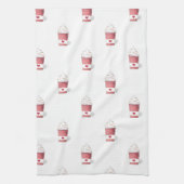 ラテ&ホイップクリーム（ピンク） キッチンタオル (縦)