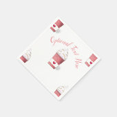 ラテ&ホイップクリーム（ピンク）ナプキン スタンダードカクテルナプキン (角)