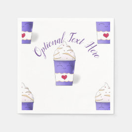 ラテ&ホイップクリーム(紫)ナプキン スタンダードカクテルナプキン