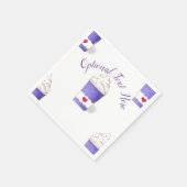 ラテ&ホイップクリーム（紫）ナプキン スタンダードカクテルナプキン (角)