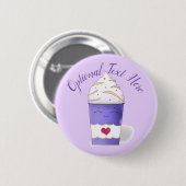 ラテ&ホイップクリーム（紫）ボタン 缶バッジ (正面&裏面)