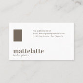 ラテ |ミニマモダンリストエレガントプロフェッショナル 名刺 (裏面)