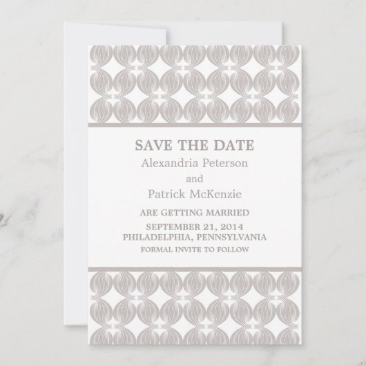 ラテ モダン デコ セーブ・ザ・デート 招待状 (正面)