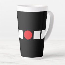 ラテ - 白の四角 - 赤い点 カフェラテマグ