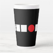 ラテ - 白の四角 - 赤い点 カフェラテマグ (正面)