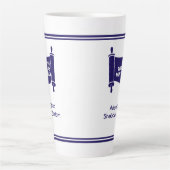 ラテ:ADON OLAM SHALBAT SHALOM 17OZ, TORAH MINYAN氏 カフェラテマグ (正面)