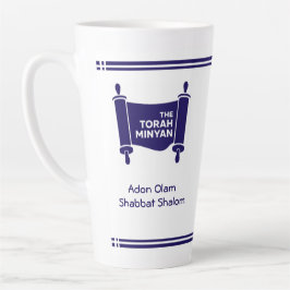ラテ:ADON OLAM SHALBAT SHALOM 17OZ, TORAH MINYAN氏 カフェラテマグ
