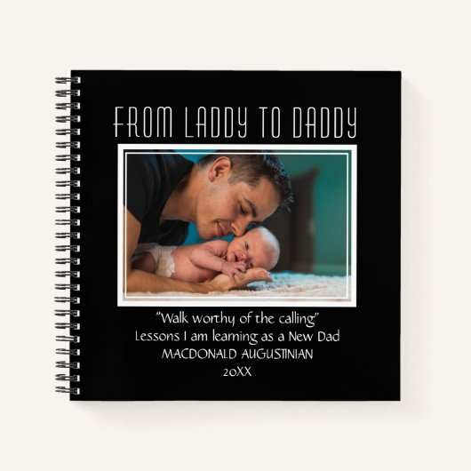 ラディからパパへの新しいパパのカスタムBLACK ノートブック (正面)