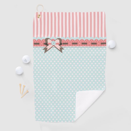 ラディかわいらしスの珊瑚と青パターズゴルフタオル ゴルフタオル (インサイチュ)