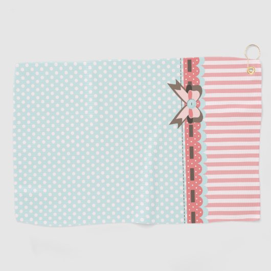 ラディかわいらしスの珊瑚と青パターズゴルフタオル ゴルフタオル (横)