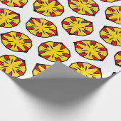 ラディアントイエロー&レッドフローラバースト ラッピングペーパー (角)