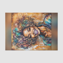 ラディアントエボニー油スリック女王デクページ紙 薄葉紙