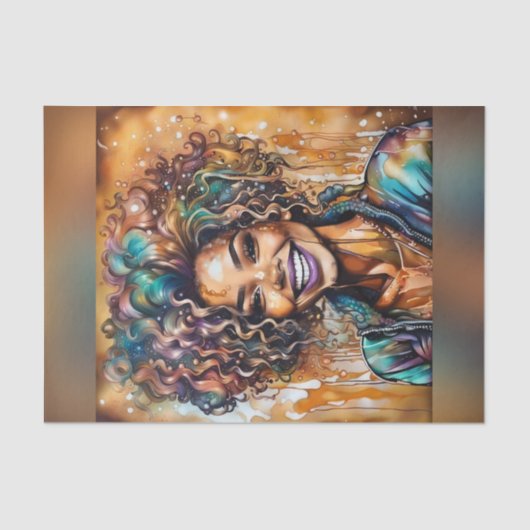 ラディアントエボニー油スリック女王デクページ紙 薄葉紙 (正面)