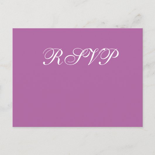 ラディアントオーキッドウェディングRSVPポストカード インビテーションポストカード (正面)